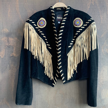 Frontier Cropped Suede Jacket with Fringe