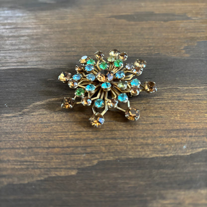 Colorful Rhinestone Brooch