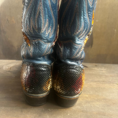 Dan Post Colorful Leather and Reptile Boots