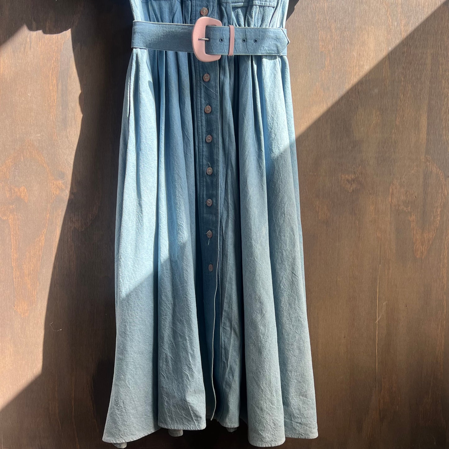 D. Frank Denim Maxi Dress