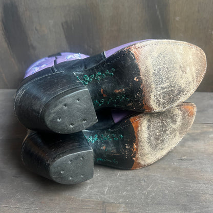 Olathe Purple and Black Leather Boots