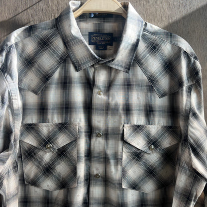 Pendelton Plaid Pearl Snap Button Up