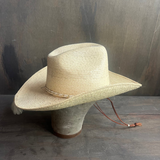 Straw Hat with Drawstring and Tassel
