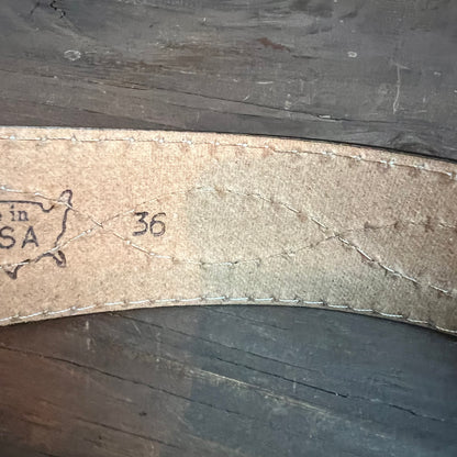 Gray Bonded Leather Belt