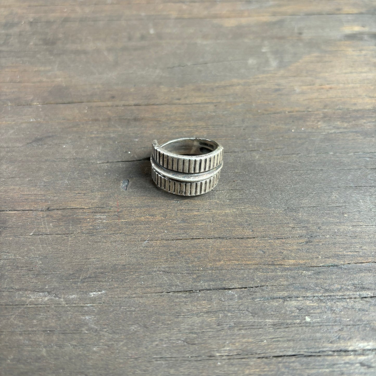 Handmade Silver Double Striped Ring