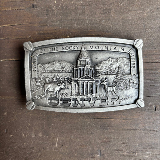 Pewter Denver Belt Buckle