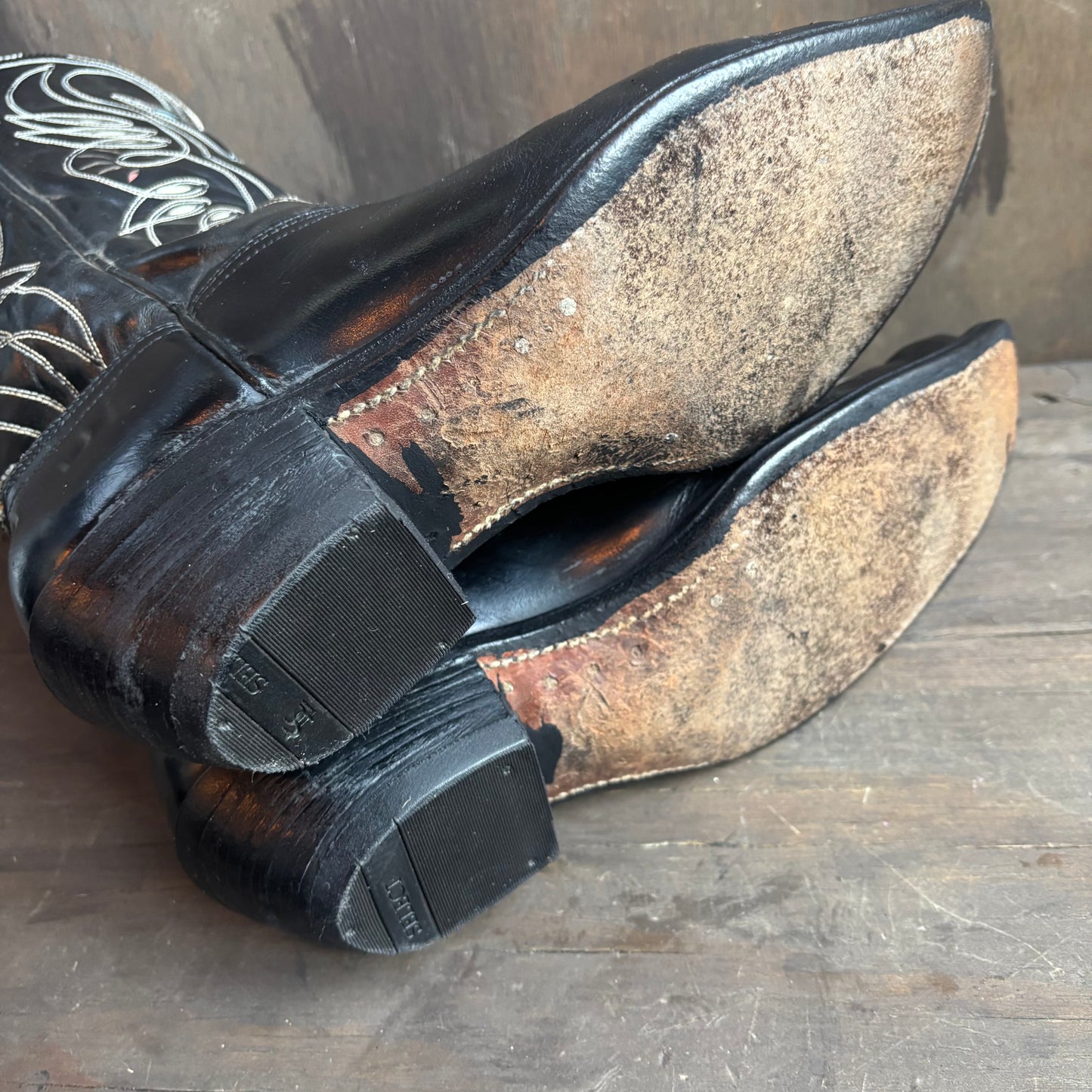 Vintage Acme Black Leather Boots