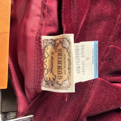 Vintage Burdundy Velvet Skirt