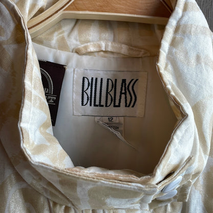 Bill Blass Cotton Coat White and Beige