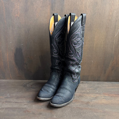 Vintage Olathe Tall Blue Stingray Boots