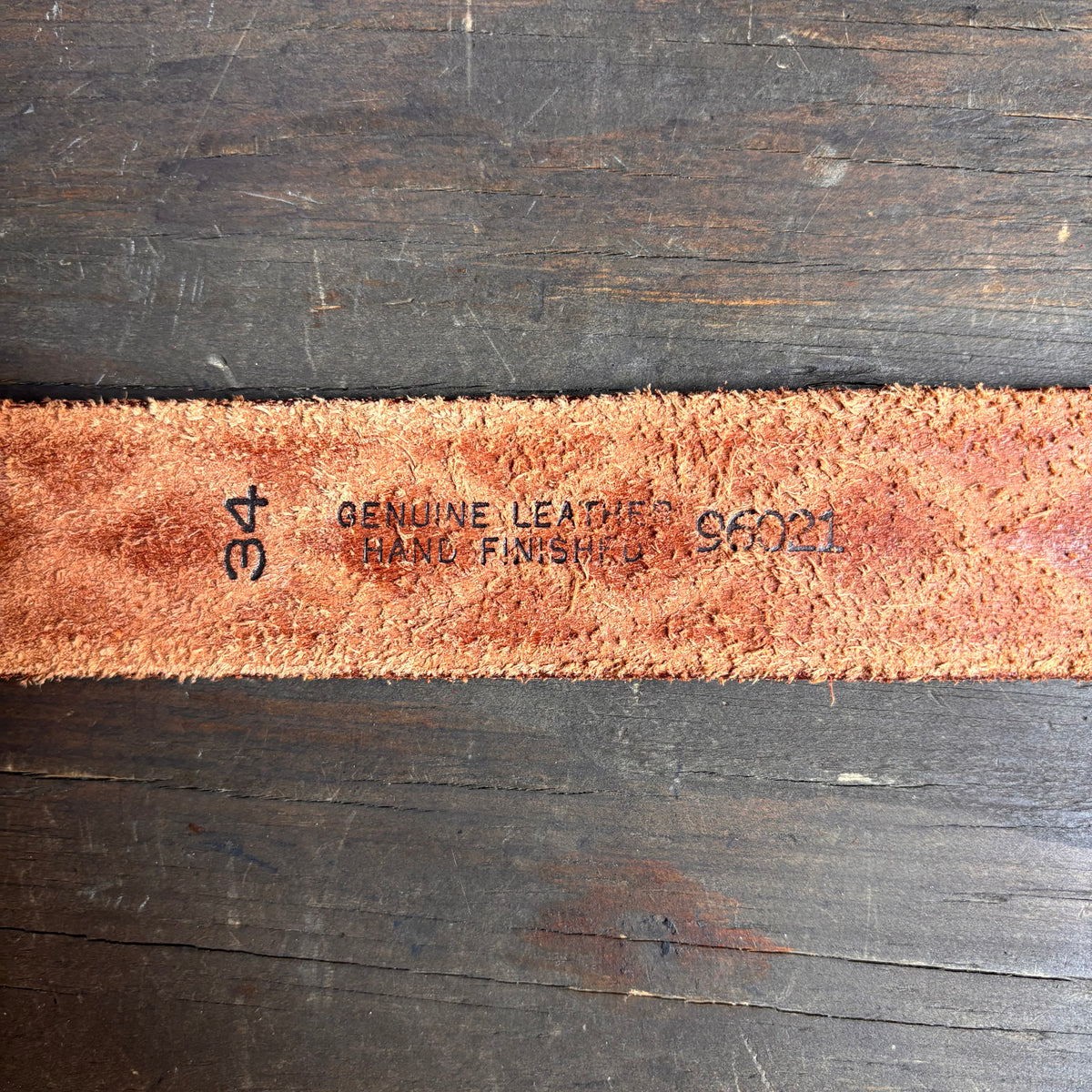 Tooled Leather Tan Belt
