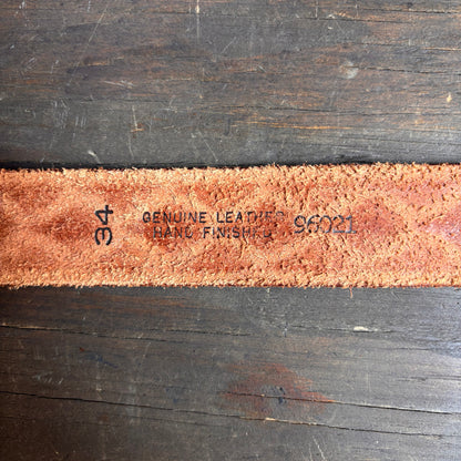Tooled Leather Tan Belt