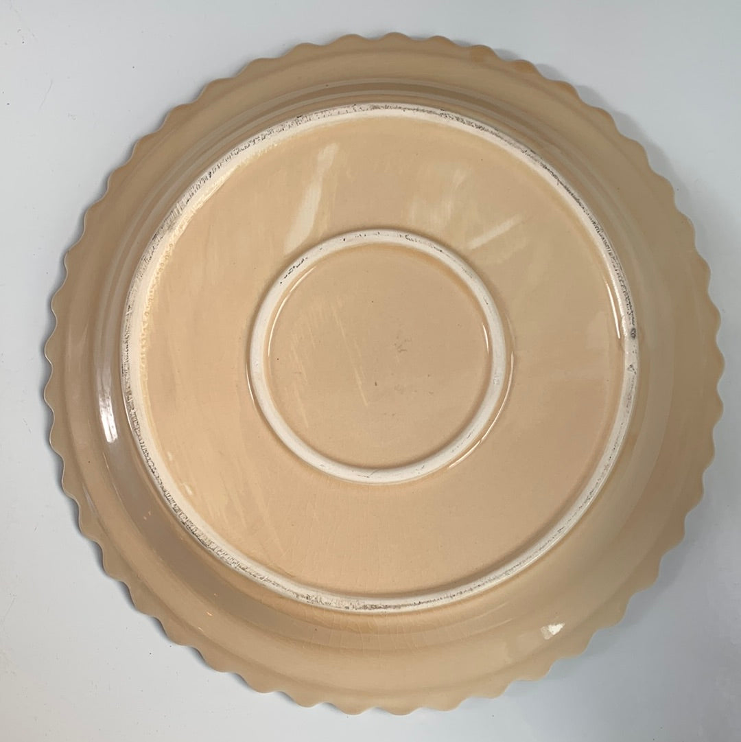 Beige Pie Plate Scalloped Edge