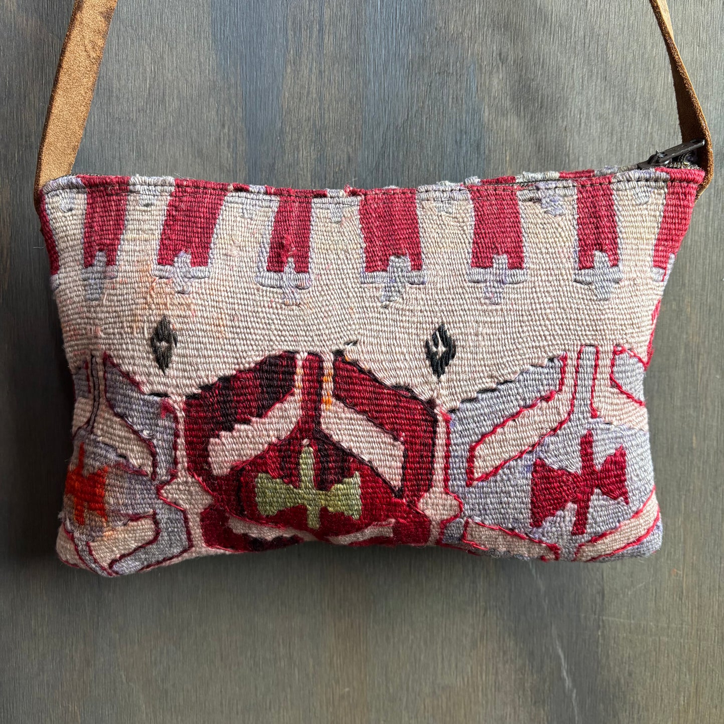 Kilim Purse with Leather Strap