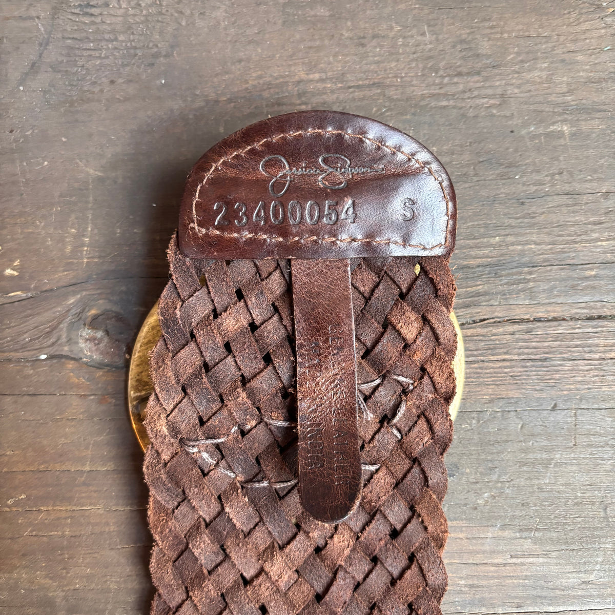 Wide Braided Brown Leather Belt