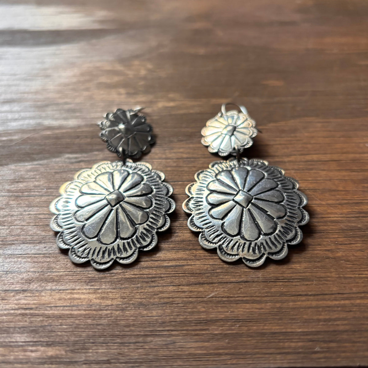 Metal Concho Earrings