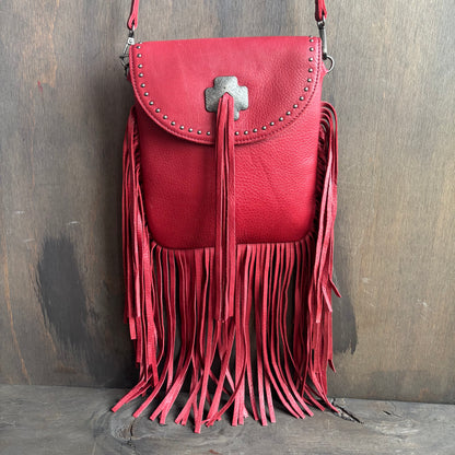 Montana Wear Red Fringe Purse