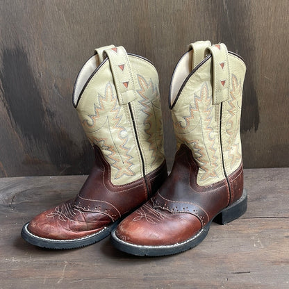 Kids Old West Brown and Tan Boots