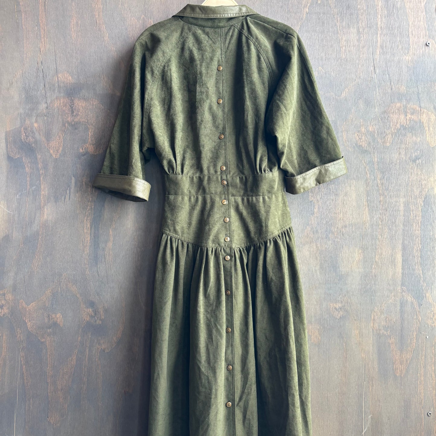 Vintage Green Microsuede Dress