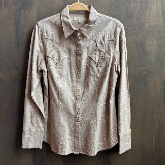 Stetson Beige Embroidered Pearl Snap