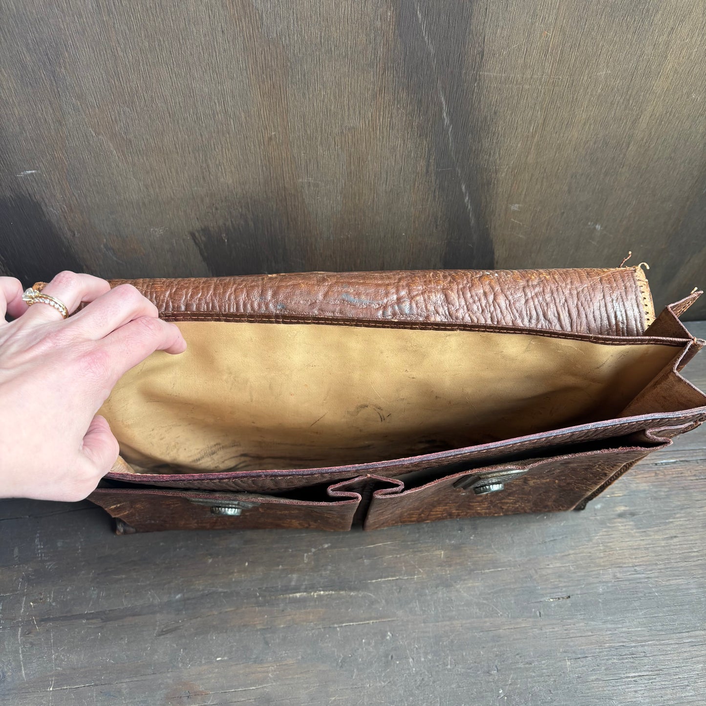Vintage Brown Leather Briefcase