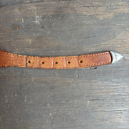Tan Leather Belt with Conchos