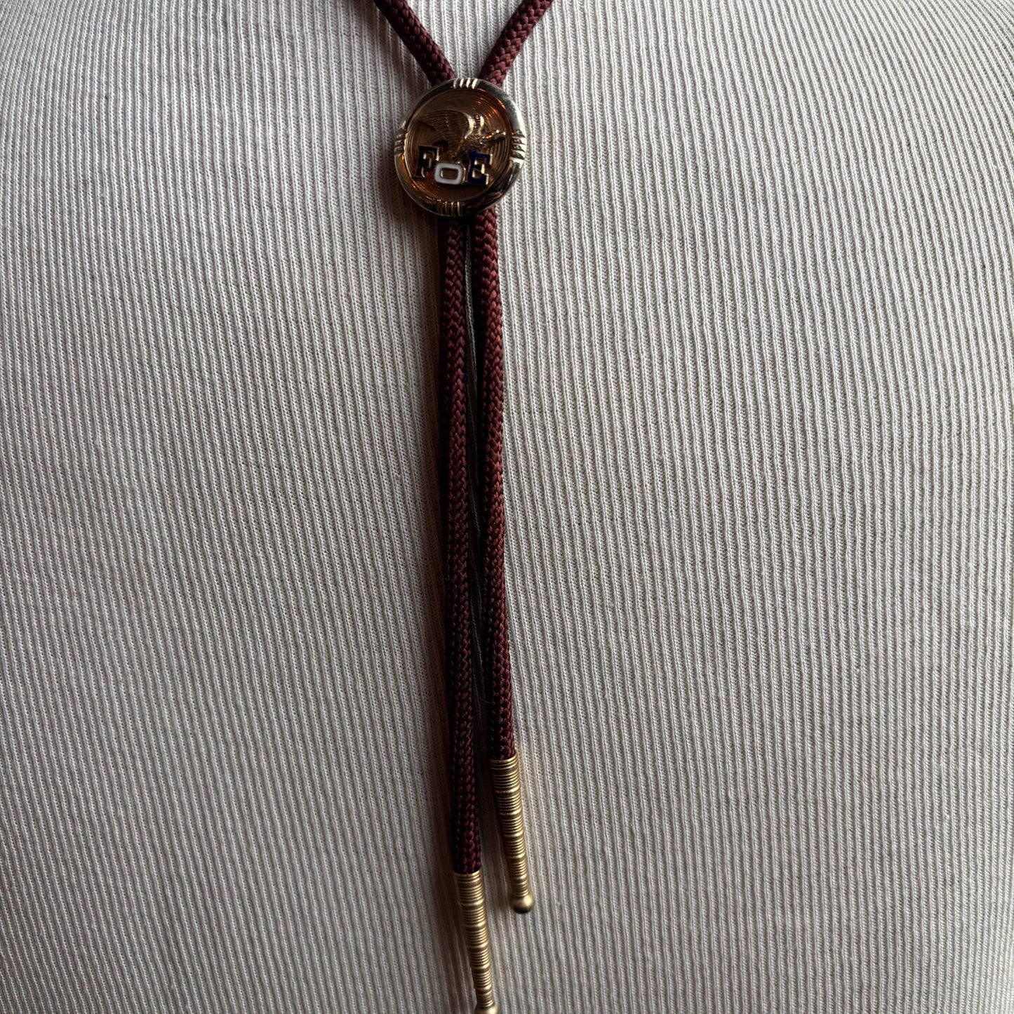 Fraternal Order of Eagles Bolo on Brown Tie