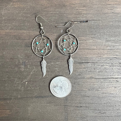 Silver Dreamcatcher Earrings