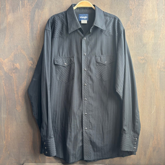 Wrangler Pinstripe Pearl Snap