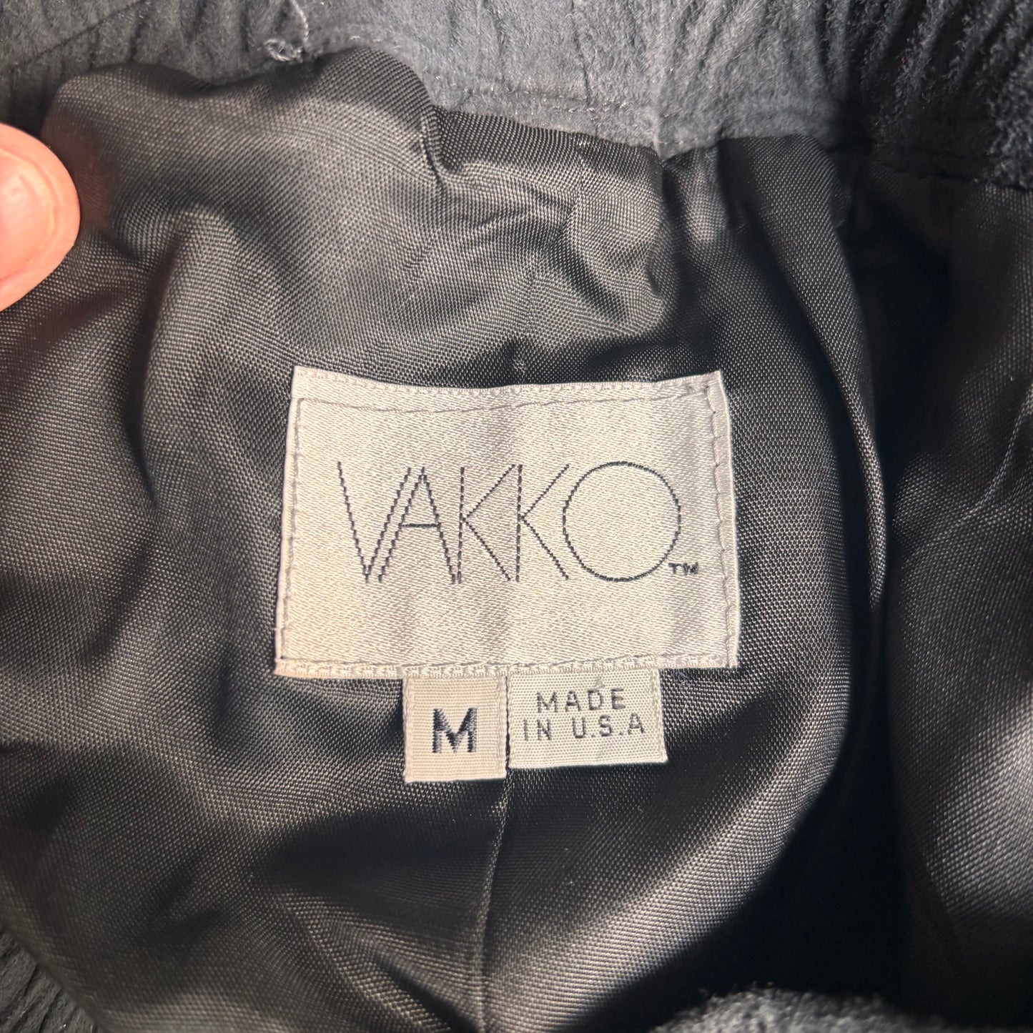 Vintage Vakko Black Leather Skirt