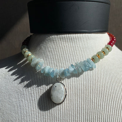 Ostrich Moon Moonstone Necklace