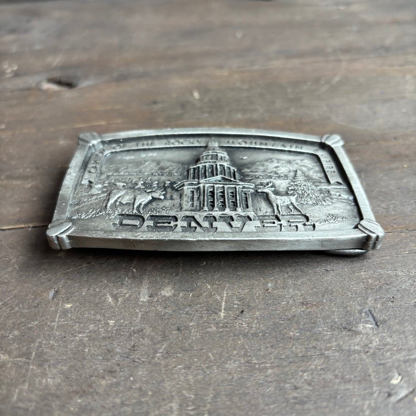 Pewter Denver Belt Buckle