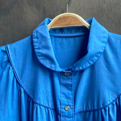 Blue Vintage Collared Shirt Dress