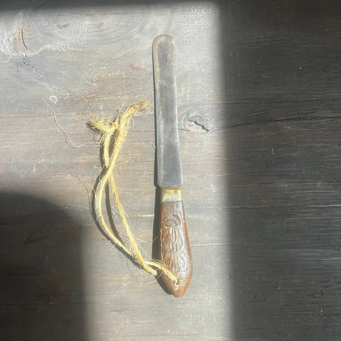 Antique Hand Carved Bread Knife