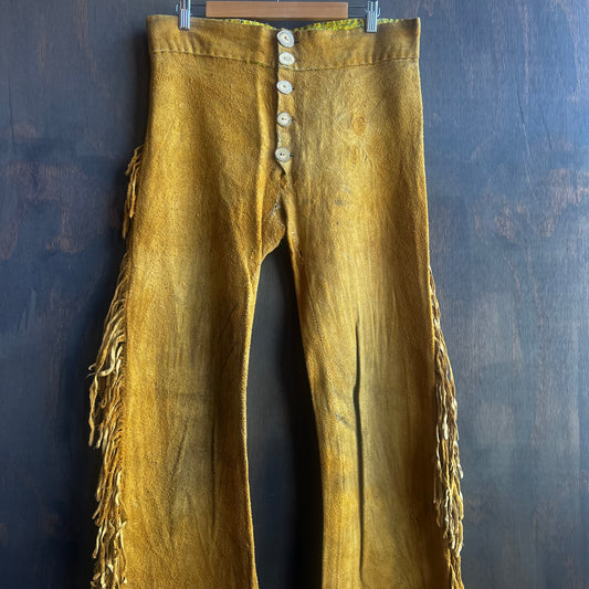 Handmade Leather Fringe Pants