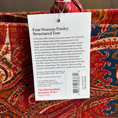 Red Paisley MET Tote Bag