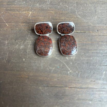 Dinosaur Bone Silver Earrings