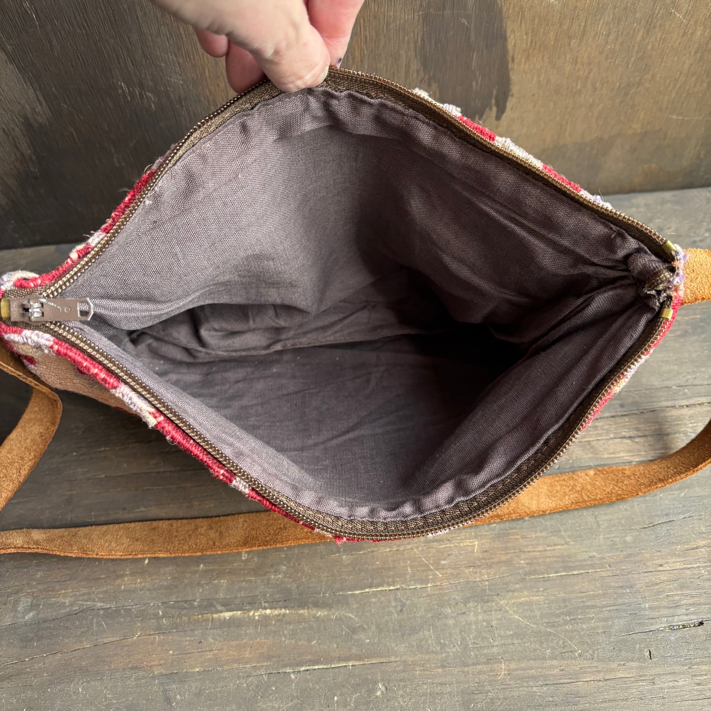 Kilim Purse with Leather Strap