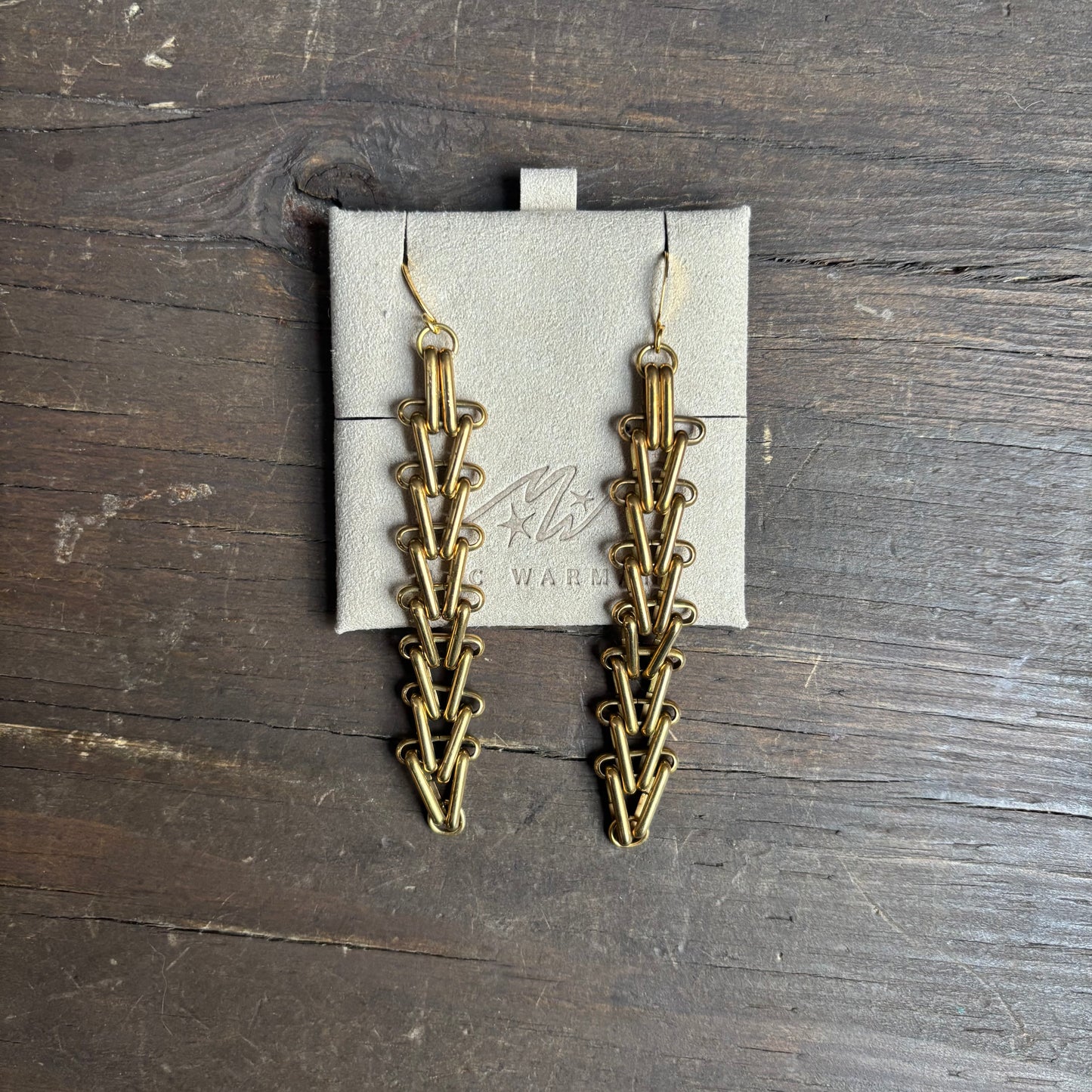 Mac Warman Vintage Brass Chunky Earrings