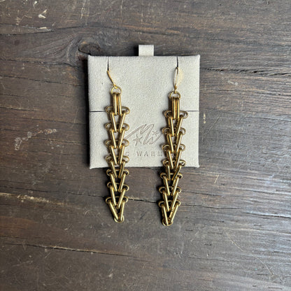 Mac Warman Vintage Brass Chunky Earrings