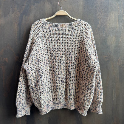 Handmade Multi-Color Cardigan with Heart Buttons