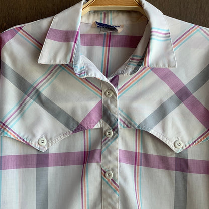 Vintage purple plaid button up