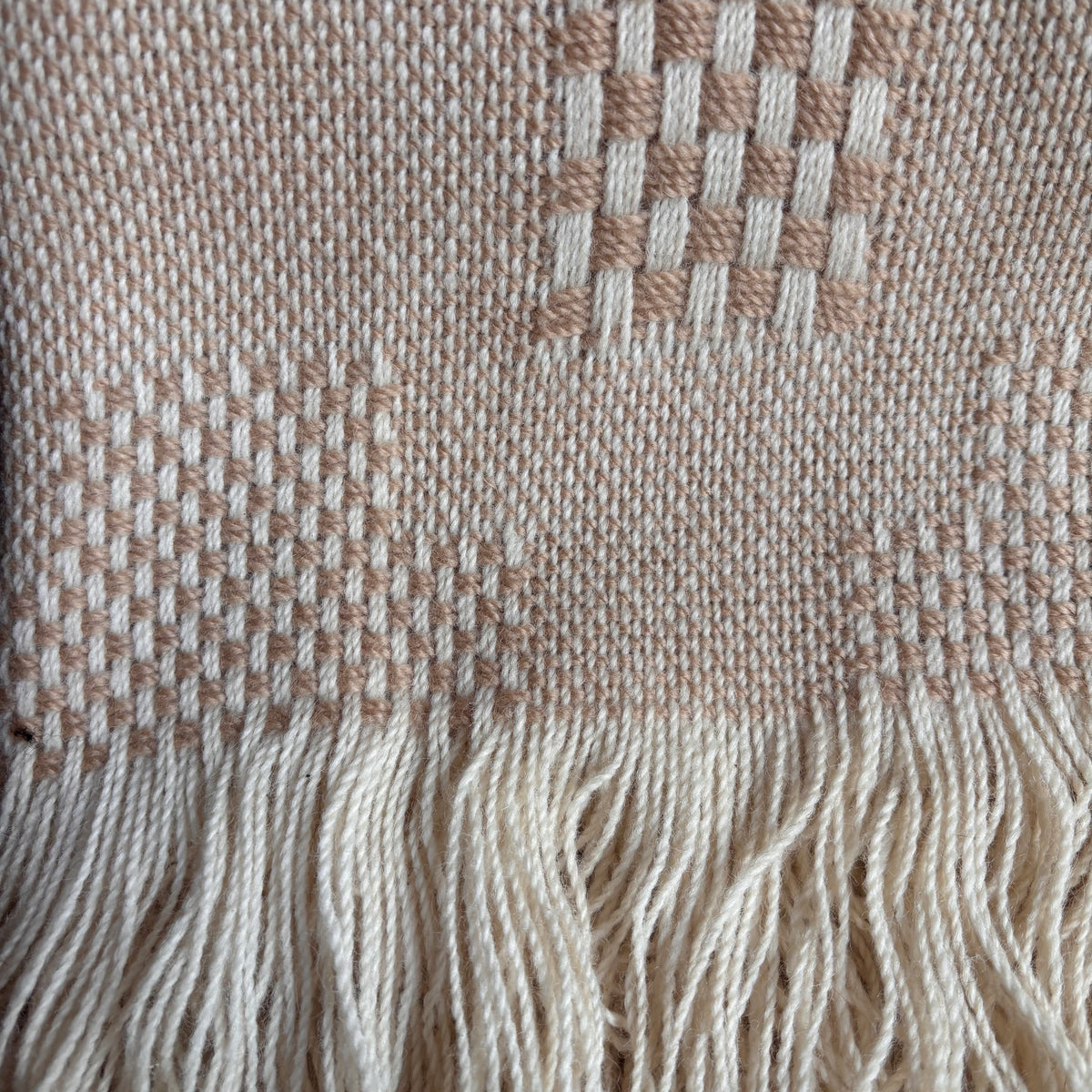 Vintage Pendleton Beige Wool Blanket