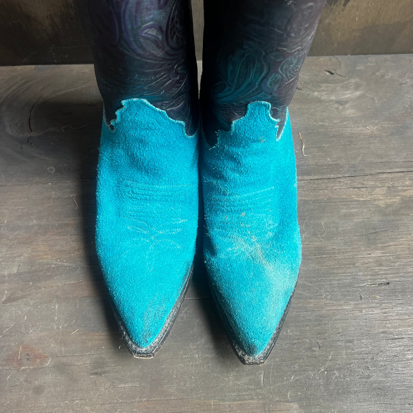 Justin’s Blue Suede and Leather Boots