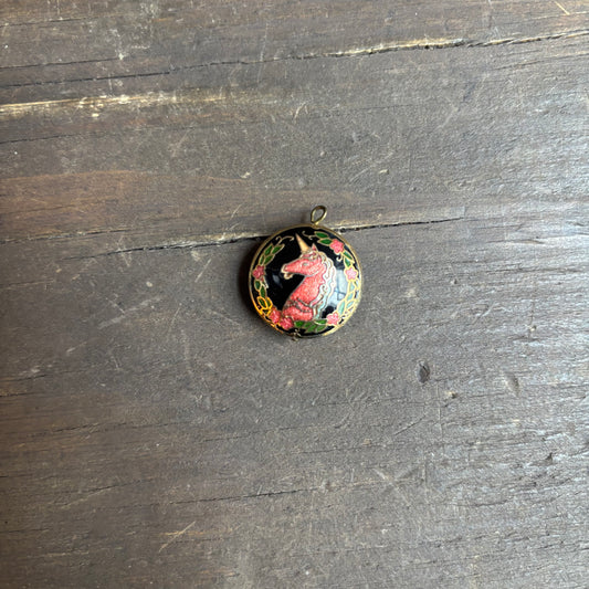 Enamel Pink Unicorn Pendant