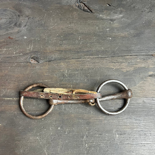 Vintage Decorative Bridle Bit with Leather Strap