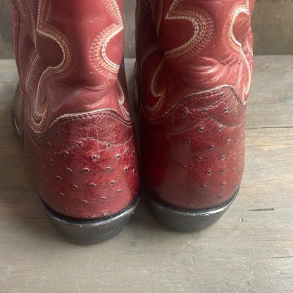 Vintage Decorative Hondo Ostrich Skin Boots