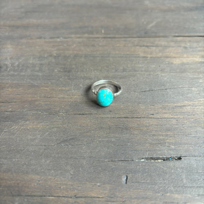 Silver Ring with Oval Turquoise Stone