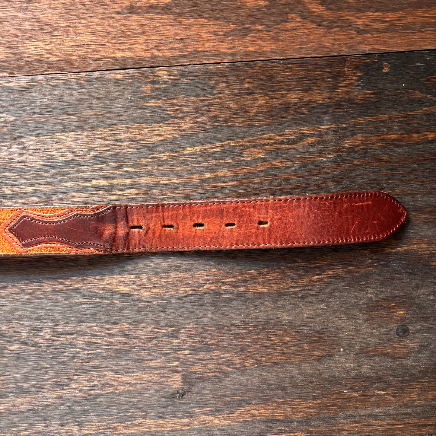 Vintage Nocona Brown Roughout Belt