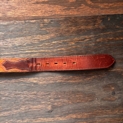 Vintage Nocona Brown Roughout Belt